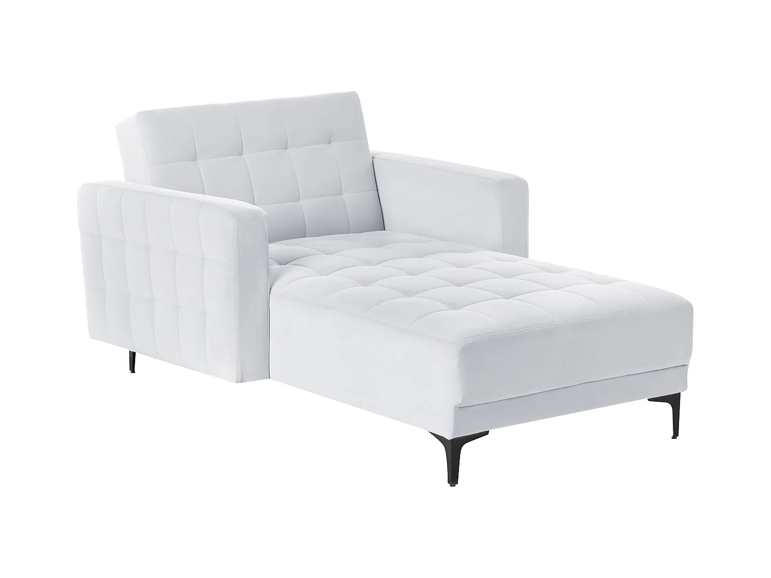 Chaise longue ABERDEEN Velours Gris clair