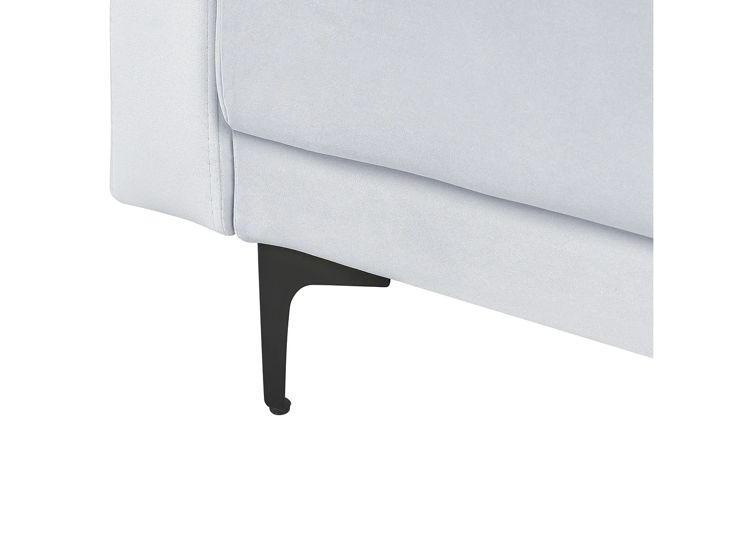 Chaiselongue Samt hell grau mit Schlaffunktion Metallgestell schwarz Aberdeen