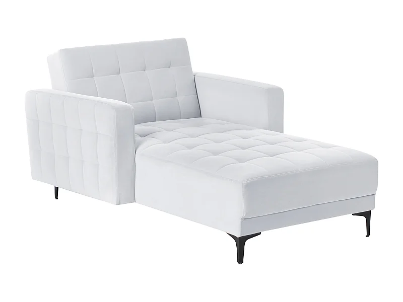 Chaise longue ABERDEEN Velours Gris clair