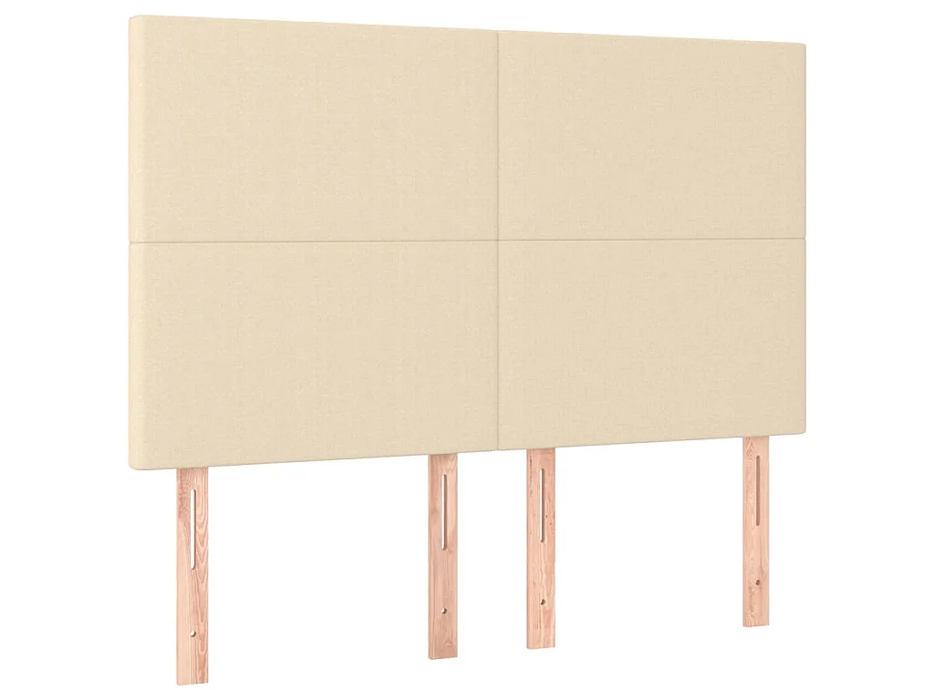 Boxspring met matras en LED stof crèmekleurig 140x200 cm