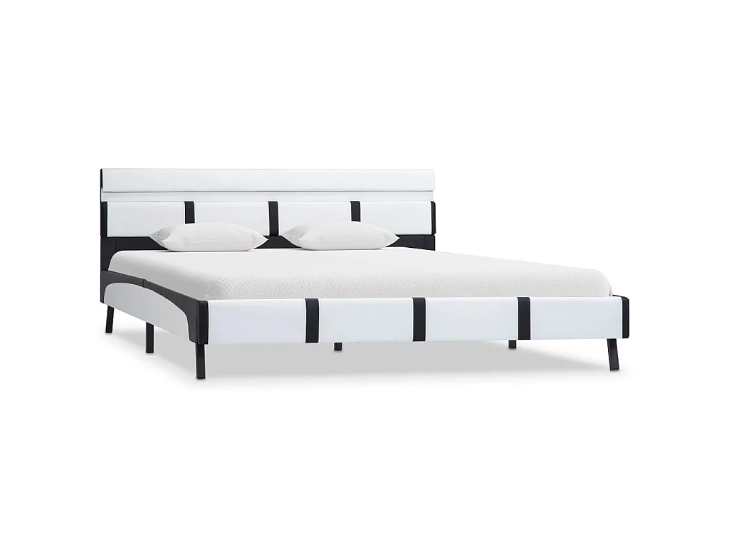 Cadre de lit avec LED sans matelas blanc 160x200 cm