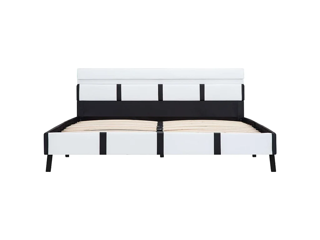 Cadre de lit avec LED sans matelas blanc 160x200 cm