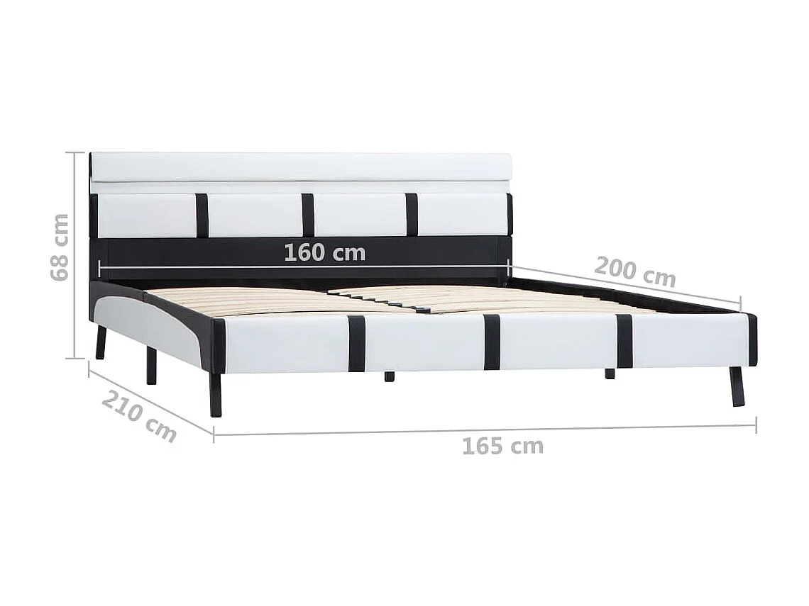 Cadre de lit avec LED sans matelas blanc 160x200 cm