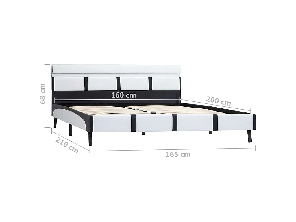 Cadre de lit avec LED sans matelas blanc 160x200 cm