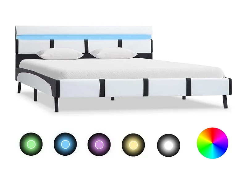 Giroletto con LED Bianco in Similpelle 160x200 cm