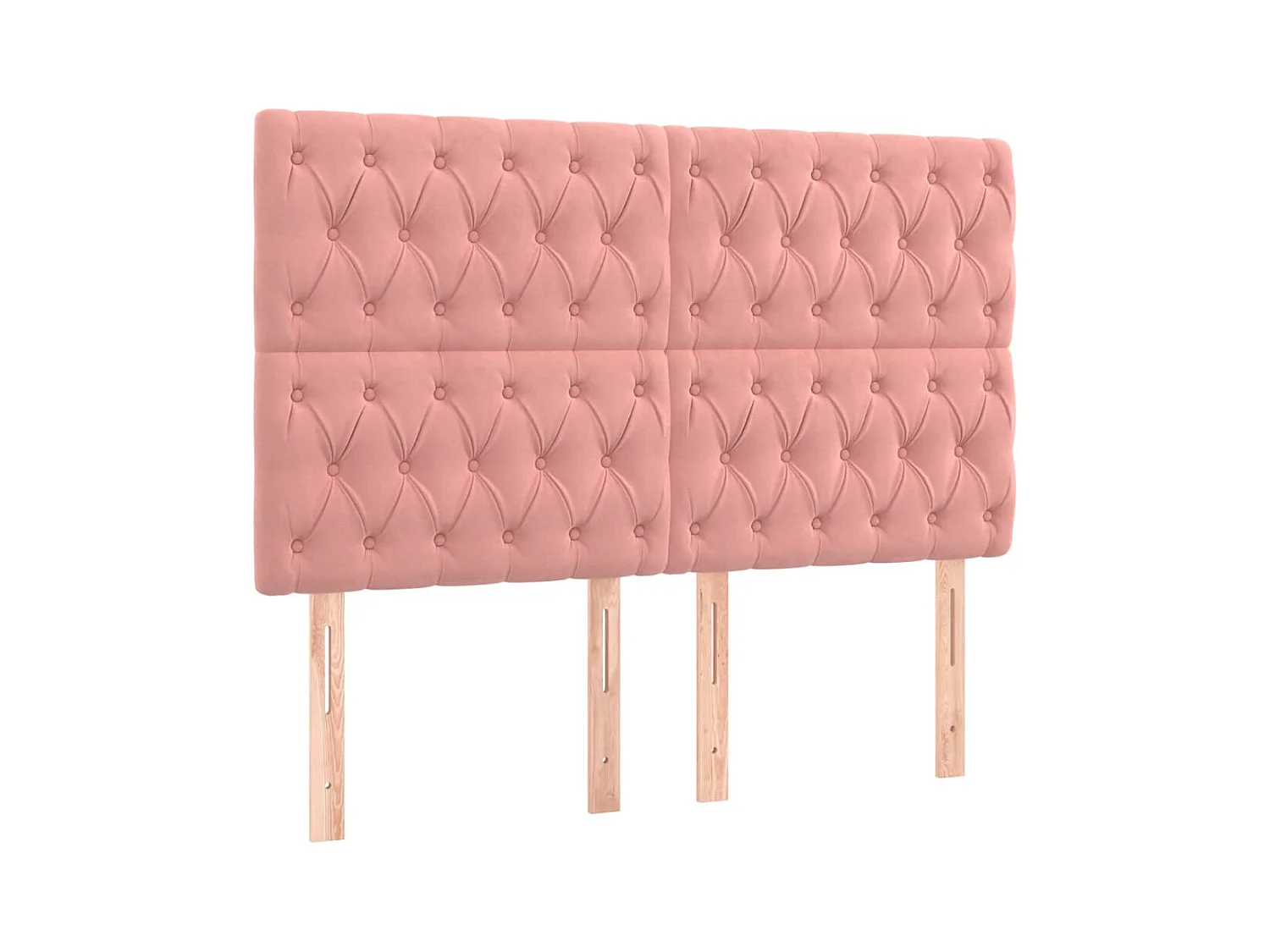 Cama box spring colchón y LED terciopelo rosa 140x190 cm