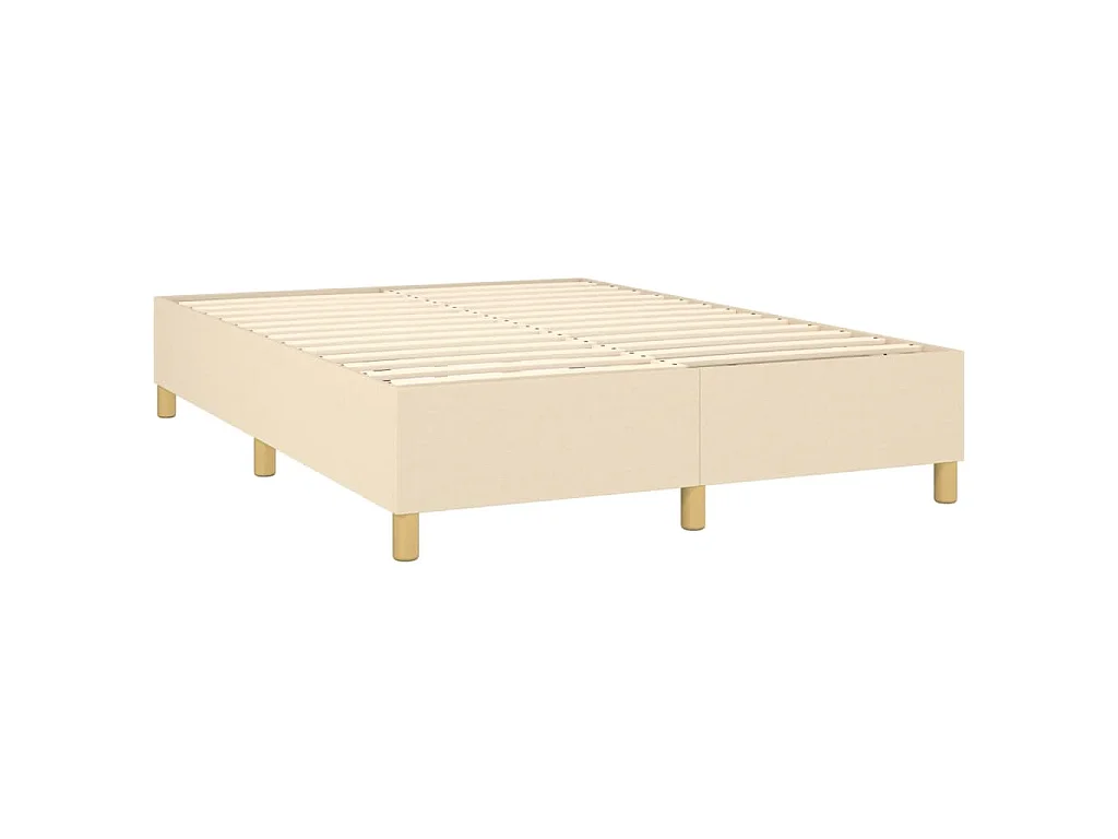 Boxspring met matras en LED stof crèmekleurig 140x200 cm