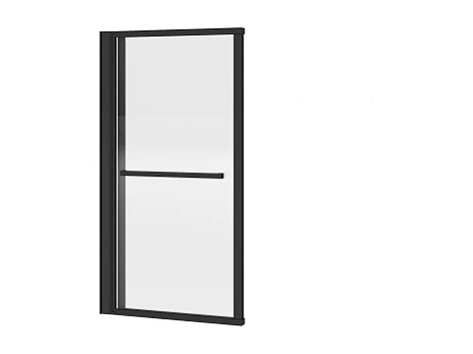 Pare baignoire pivotant et relevable avec porte serviette - Noir mat - 120 x 140 cm - VESLIRA