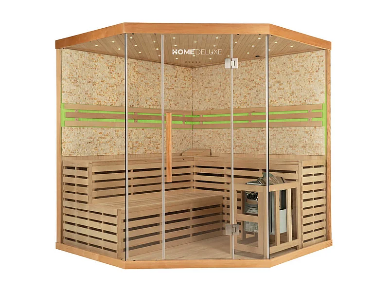 Home Deluxe Sauna SKYLINE XL BIG Paroi en pierre artificielle