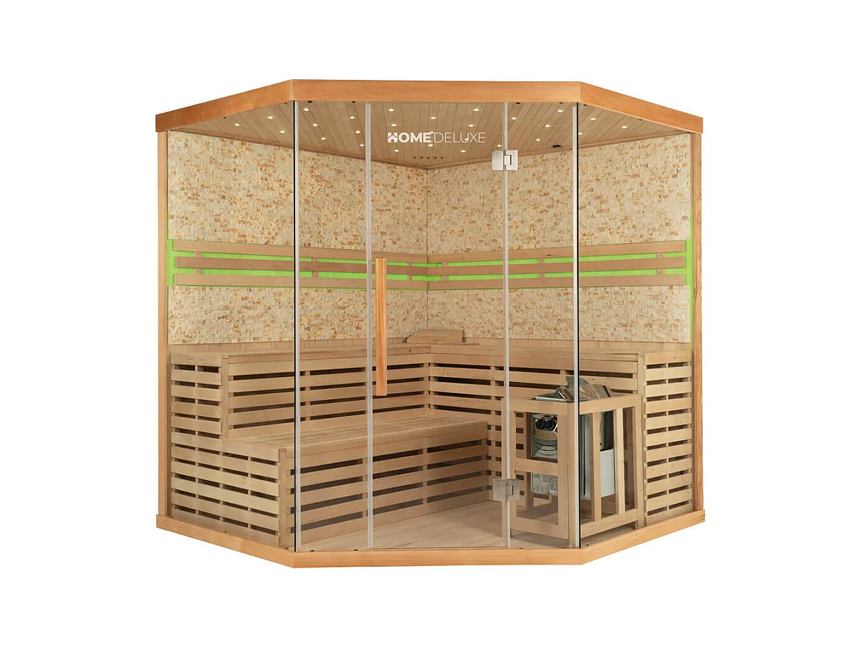 Home Deluxe Sauna SKYLINE XL BIG Paroi en pierre artificielle