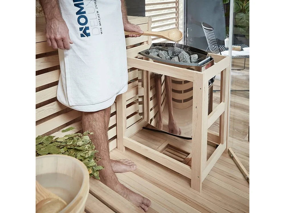 Home Deluxe Sauna SKYLINE XL BIG Paroi en pierre artificielle