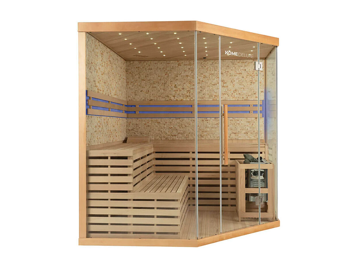 Home Deluxe Sauna SKYLINE XL BIG Paroi en pierre artificielle