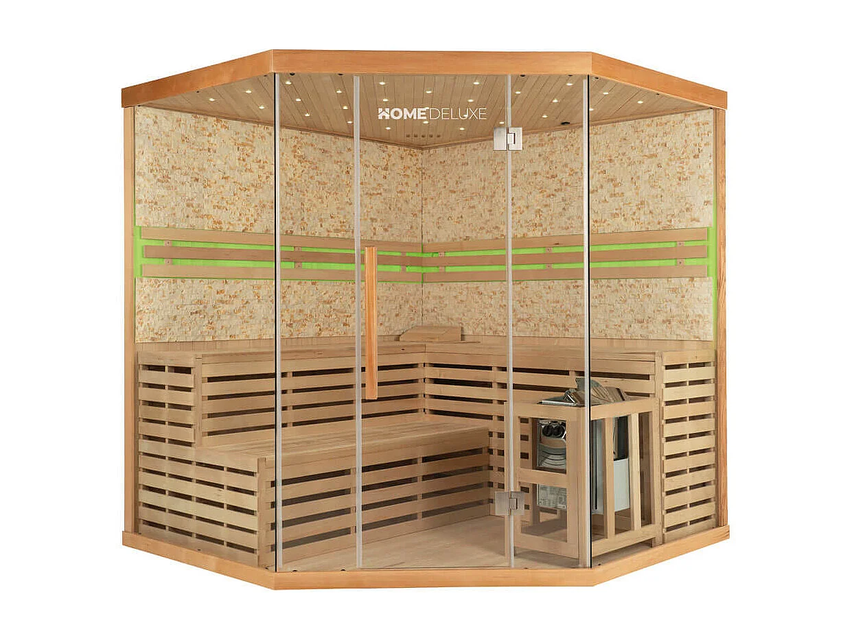 Home Deluxe Sauna SKYLINE XL BIG Paroi en pierre artificielle