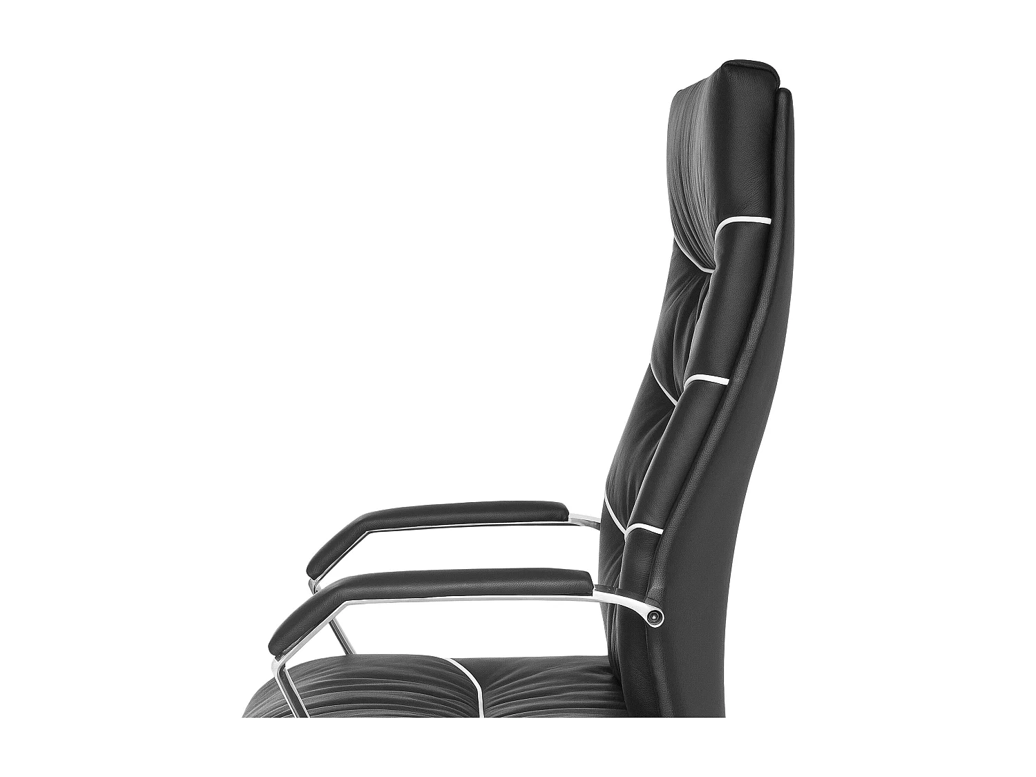 Bürostuhl Echt-Leder schwarz Schreibtischstuhl, Chefsessel mit Kopfstütze & Multiblockmechanik,