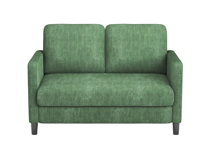 Divano a 2 posti comodo in velluto costato Verde - seduta profonda 58cm - carico max 300kg - 129x78x89cm