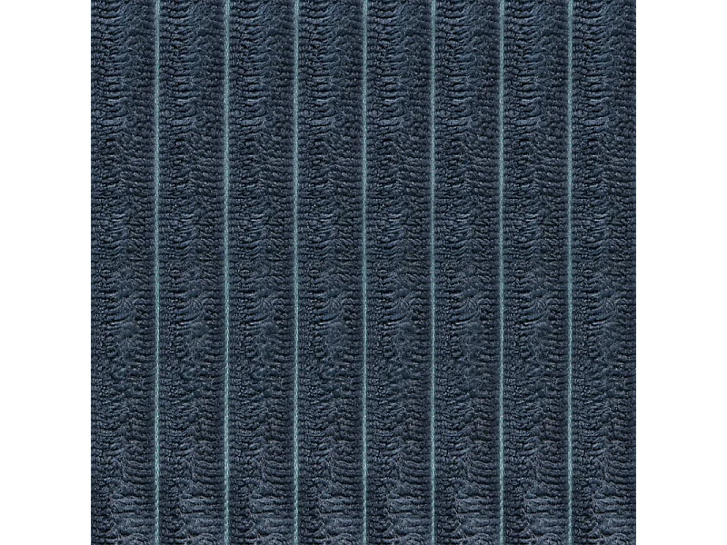 Rechte 2-zits bank in geribbel fluweel Blauw - met opbergbare armleuningen - 180x74x84cm