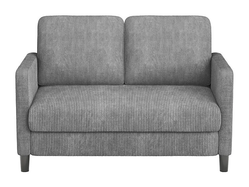 2-zits comfortabele bank in geribbel fluweel Grijs - 58cm zitdiepte - max. belasting 300kg - 129x78x89cm