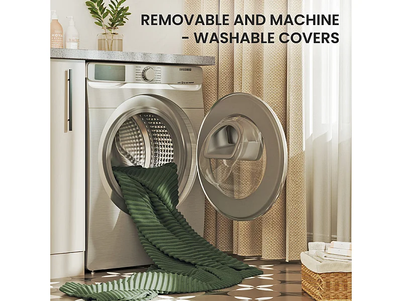 Canapé droit 2 places en Velours Côtelé Vert - avec accoudoirs de rangement - 180x74x84cm