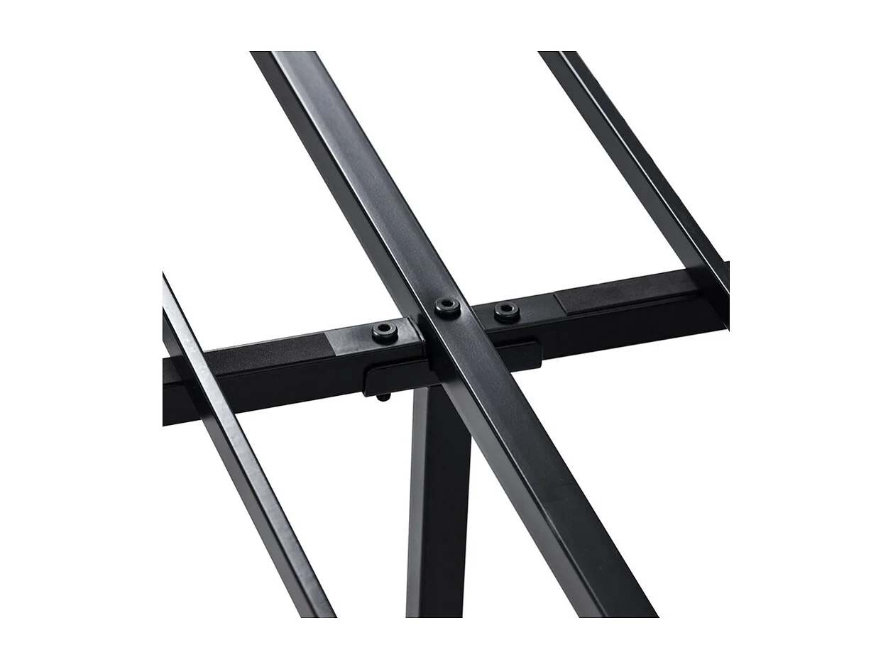 Lit double + matelas 140x200cm avec 4 tiroirs - tête de lit réglable - cadre à latte en métal - Lin - Gris