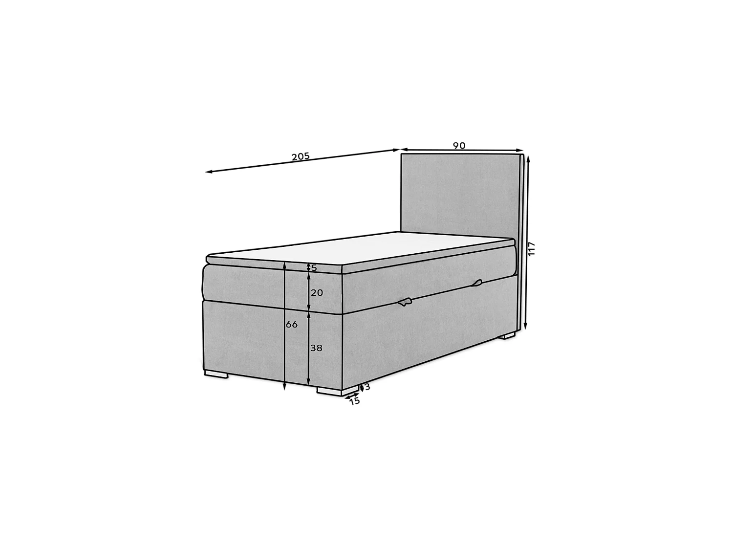 Boxspringbett  Nicole (90x200) /Matratze inklusive/braun