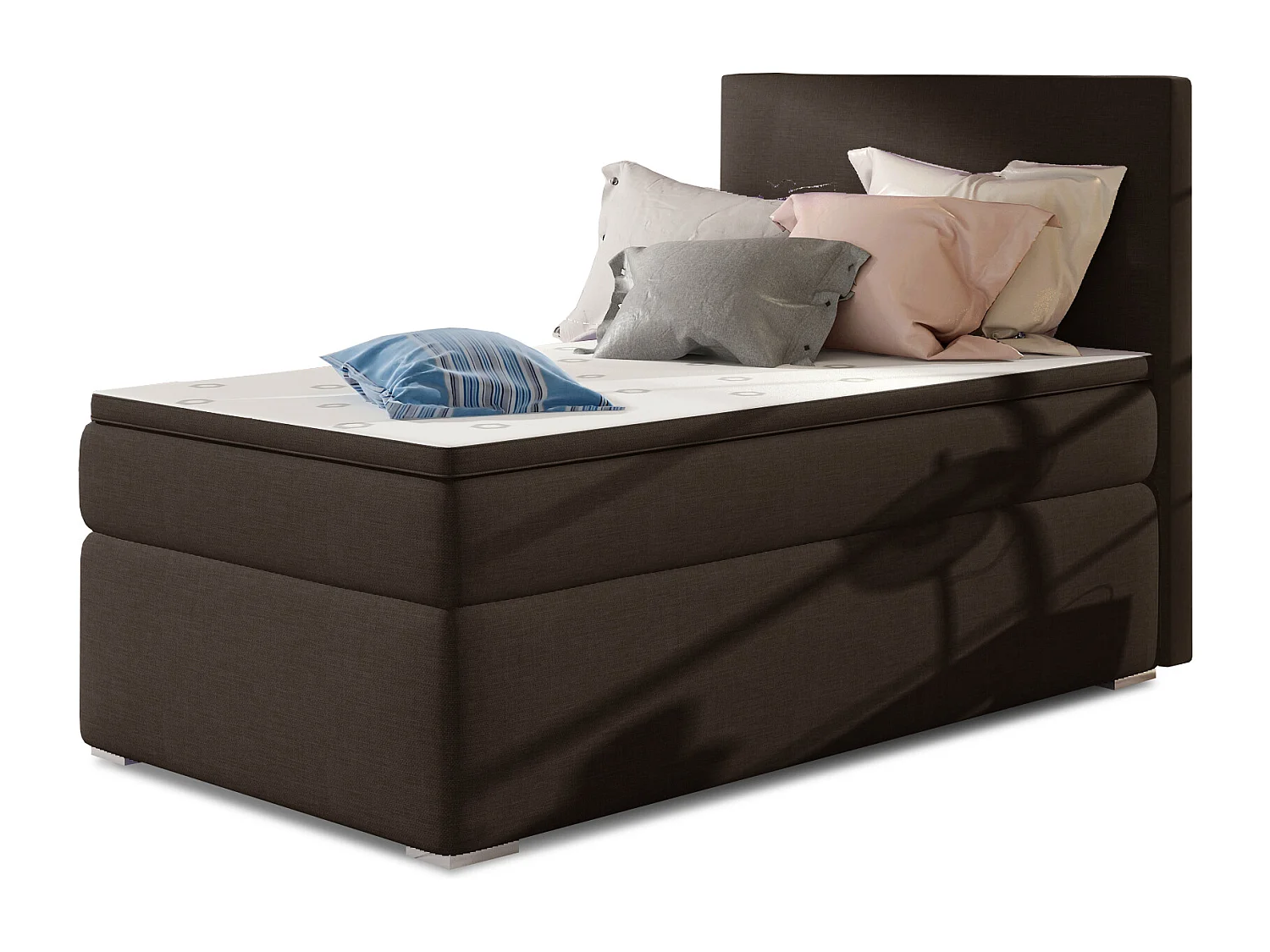 Box Spring Lit Nicole (90x200)/matelas inclus/brun