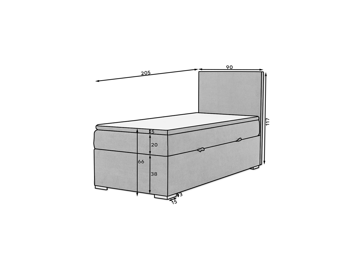 Boxspringbett  Nicole (90x200) /Matratze inklusive/braun