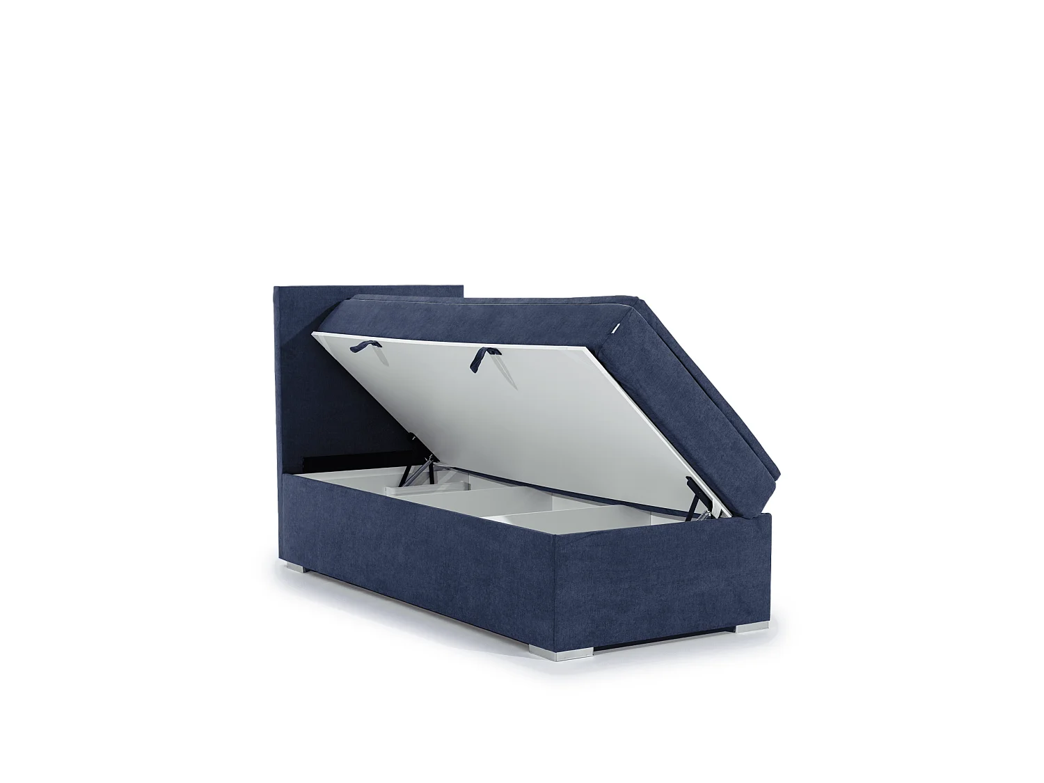 Box Spring Letto Nicole (90x200)/materasso incluso/blu