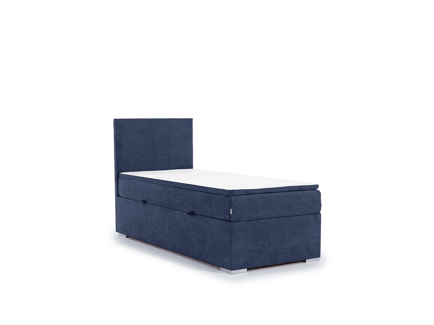 Box Spring Letto Nicole (90x200)/materasso incluso/blu