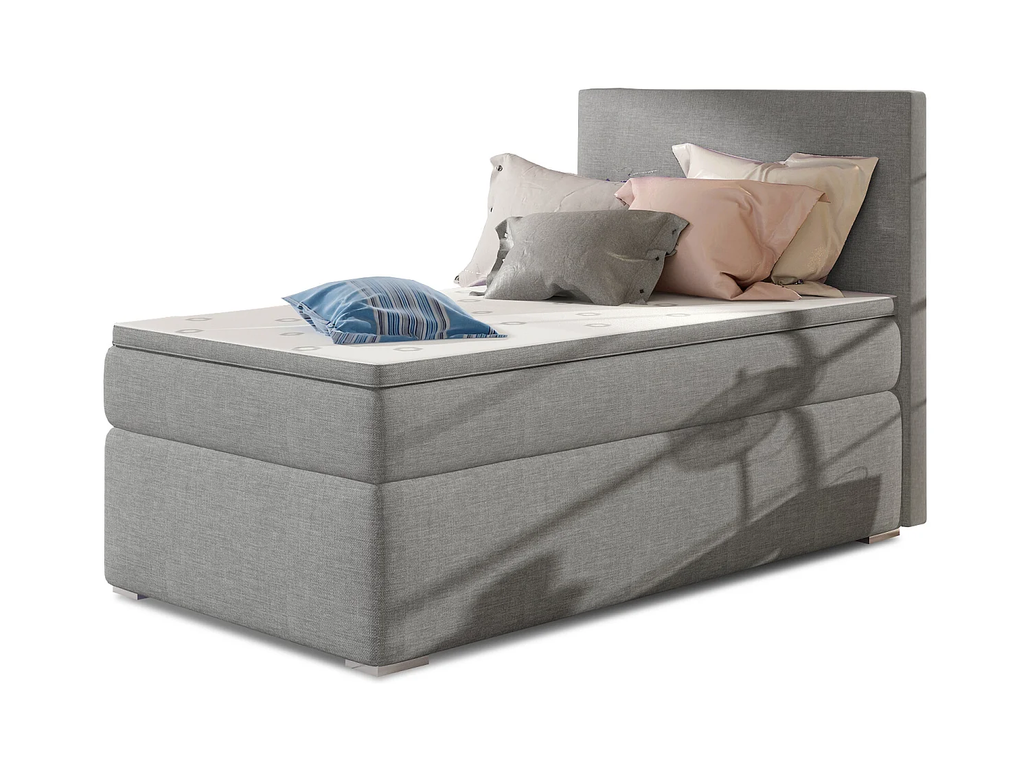 Boxspringbett  Nicole (90x200) /Matratze inklusive/Grau