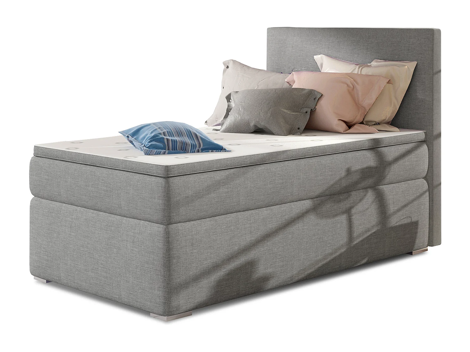 Boxspringbett  Nicole (90x200) /Matratze inklusive/Grau