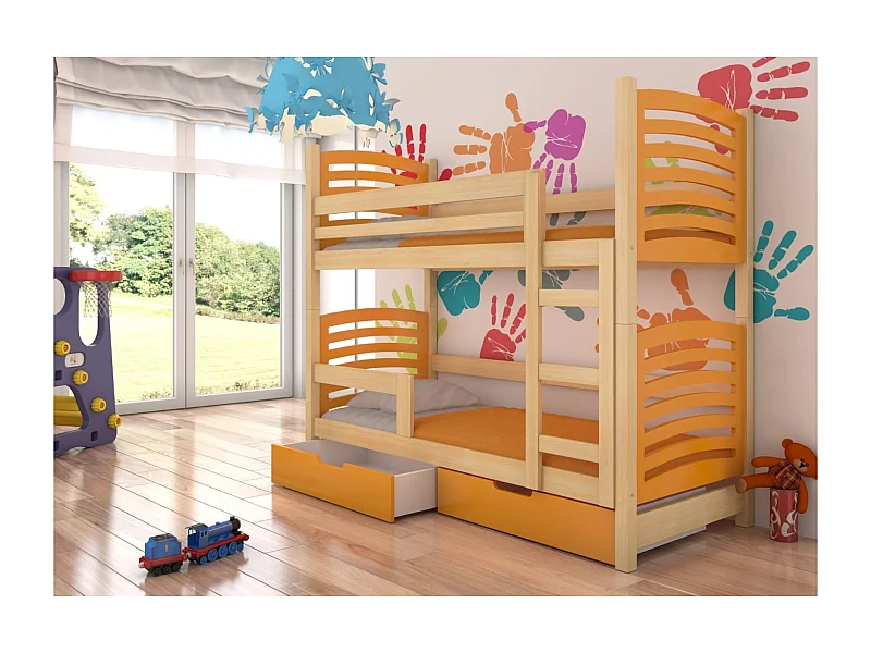 Lit Zuna Lux (80x180)/matelas inclus/orange