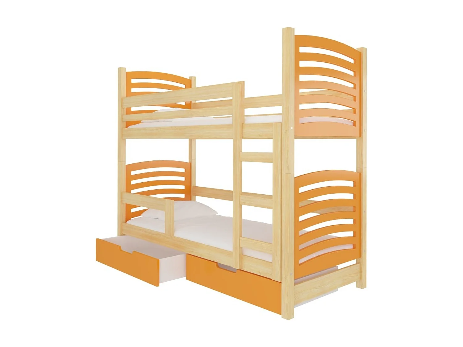 Lit Zuna Lux (80x180)/matelas inclus/orange