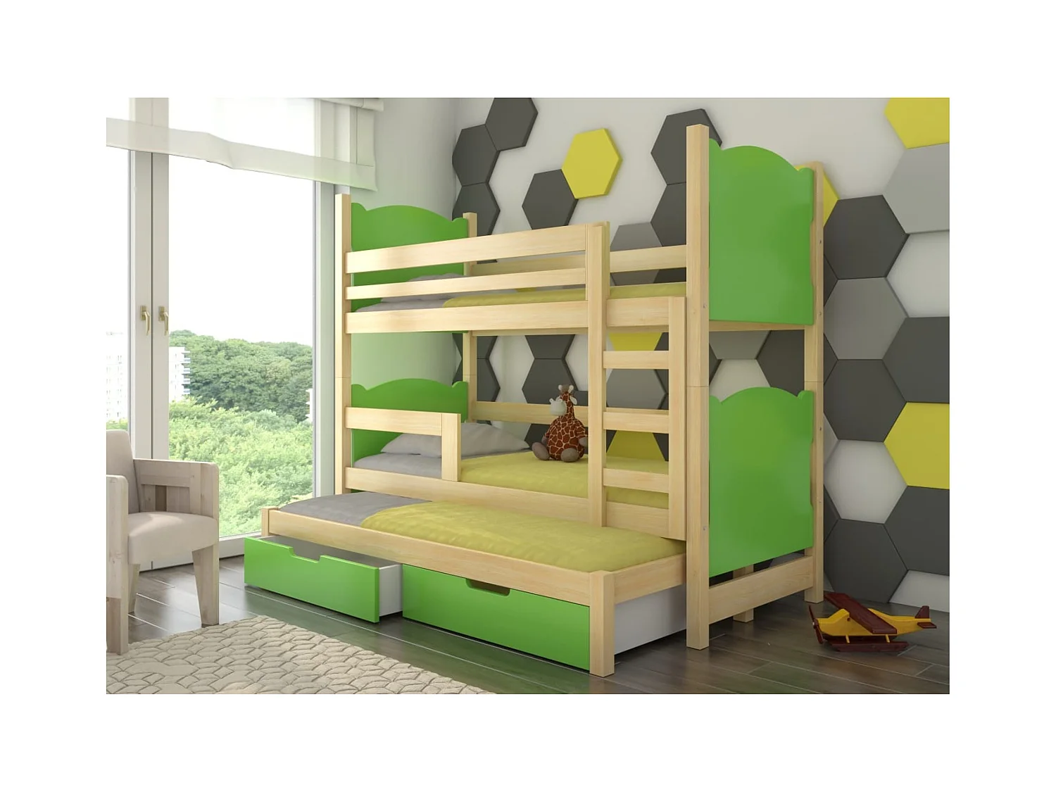 Bett Letus Lux (80x180)/Matratze inklusive/Grün