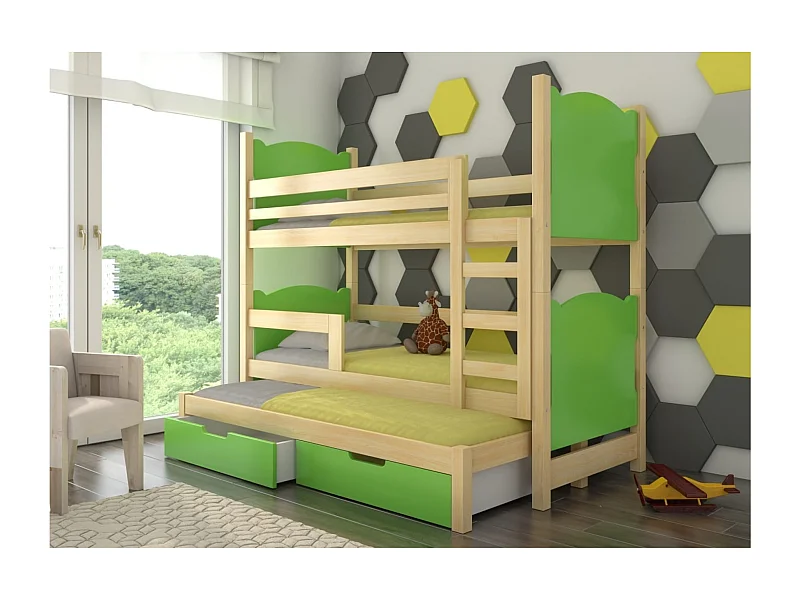 Letto Letus Lux (80x180)/materasso incluso/verde