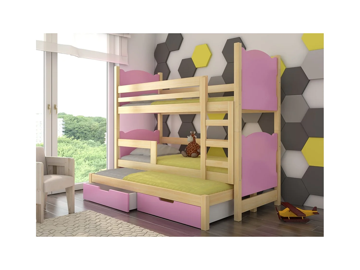 Bett Letus Lux (80x180)/Matratze inklusive/Rosa