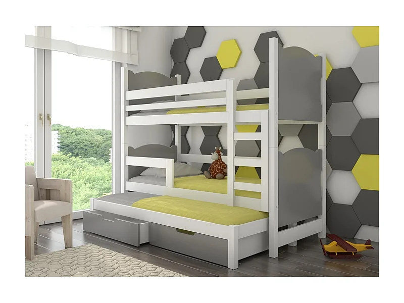 Bett Letus (80x180)/Matratze inklusive/grau