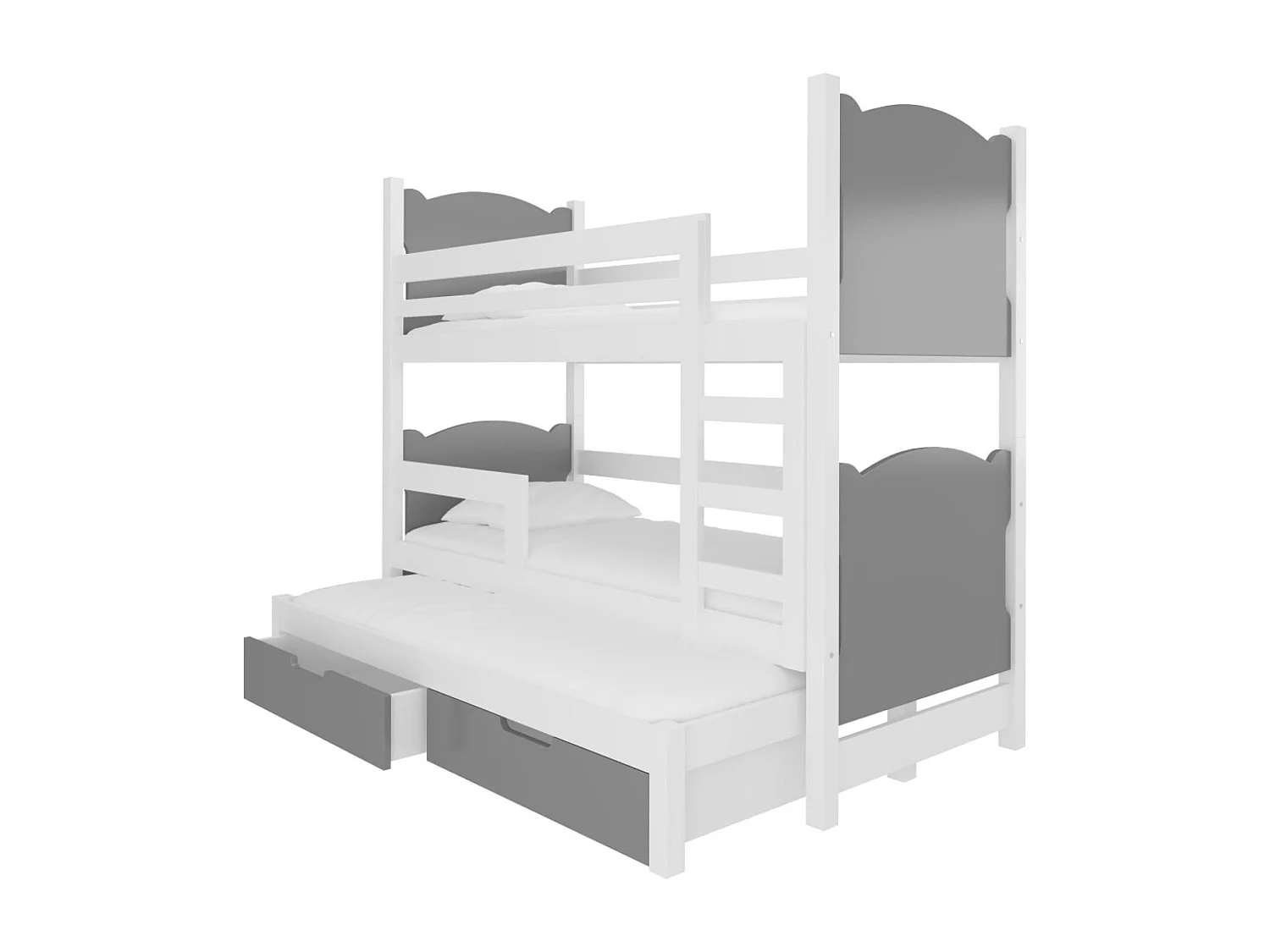 Bett Letus (80x180)/Matratze inklusive/grau