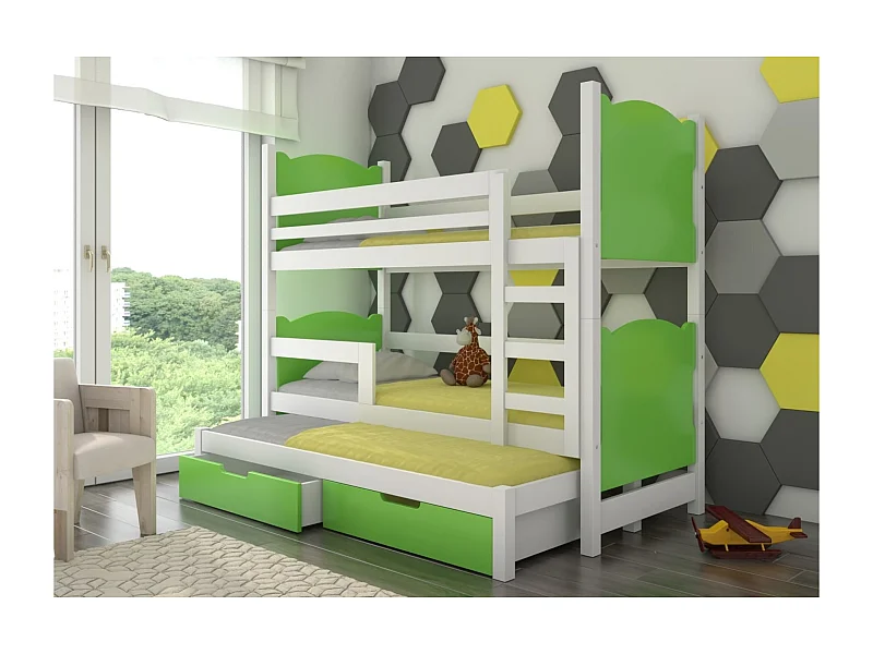 Letto Letus (80x180)/materasso incluso/verde
