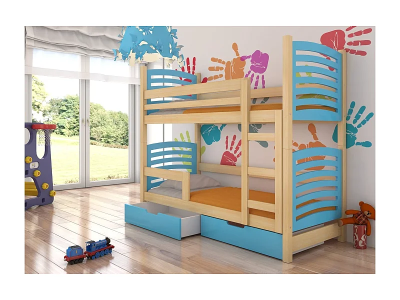 Letto Zuna Lux (80x180)/materasso incluso/blu