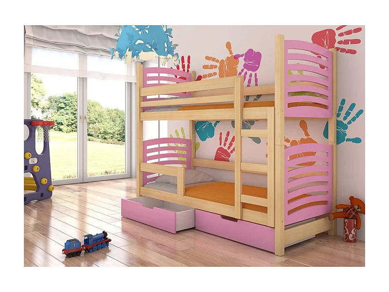 Lit Zuna Lux (80x180)/matelas inclus/rose