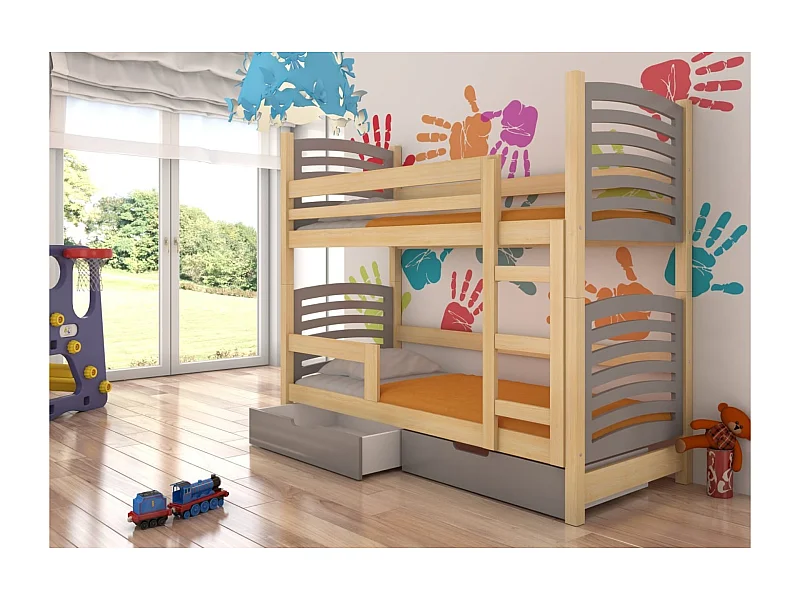 Lit Zuna Lux (80x180)/matelas inclus/grise