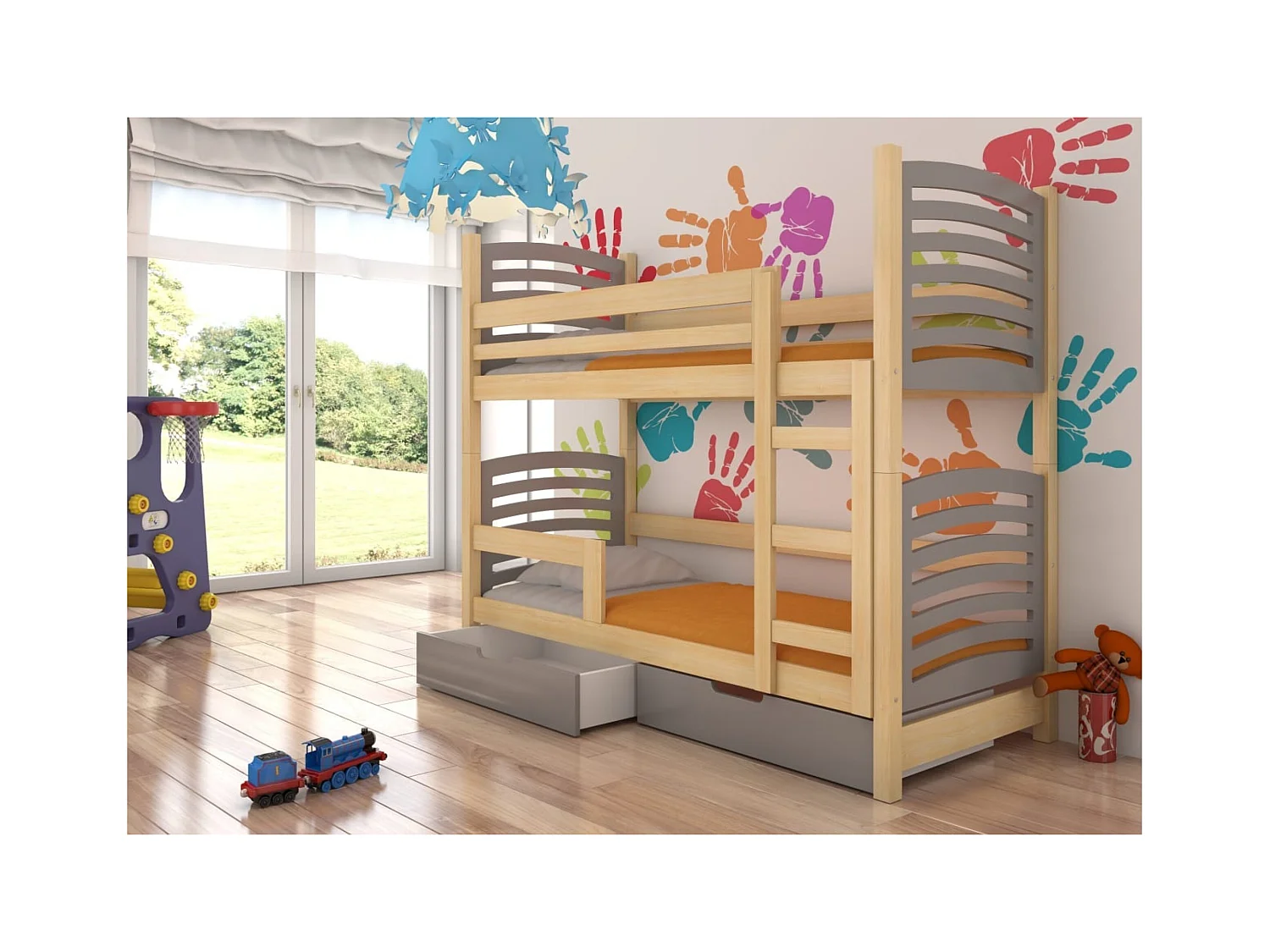 Lit Zuna Lux (80x180)/matelas inclus/grise