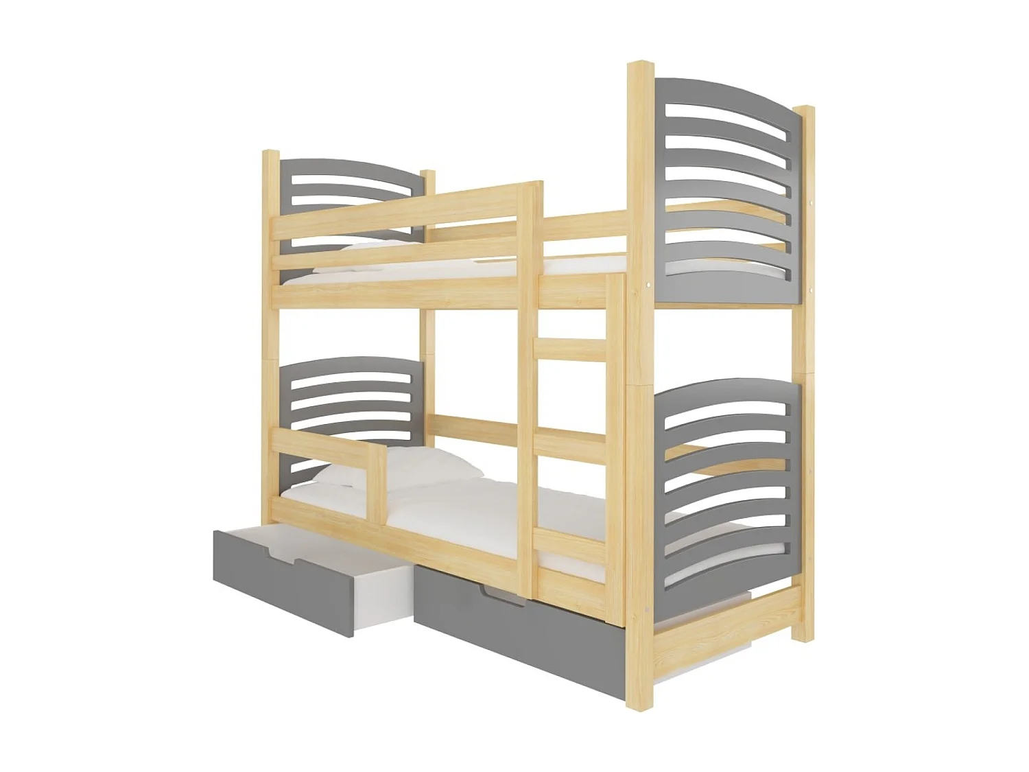 Lit Zuna Lux (80x180)/matelas inclus/grise