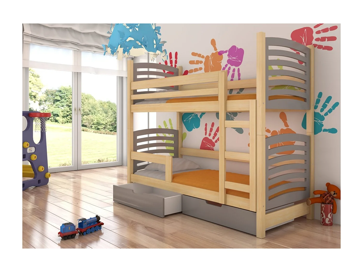 Lit Zuna Lux (80x180)/matelas inclus/grise