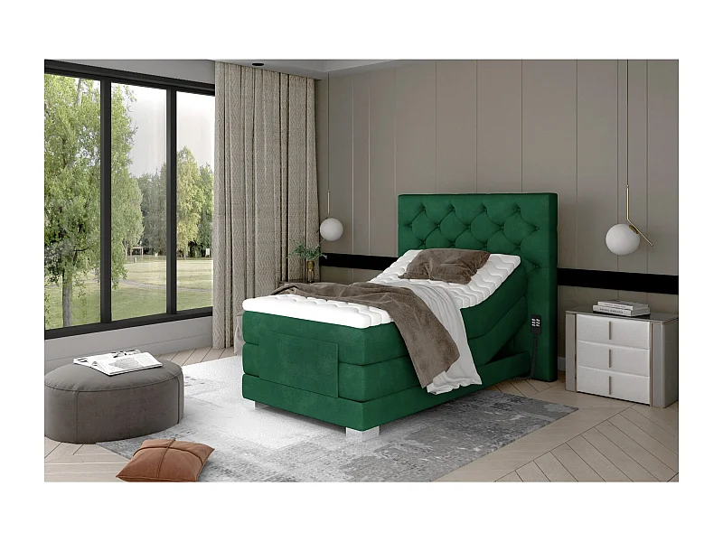 Box Spring Letto Chestic-E XS (90x200)/materasso incluso/verde