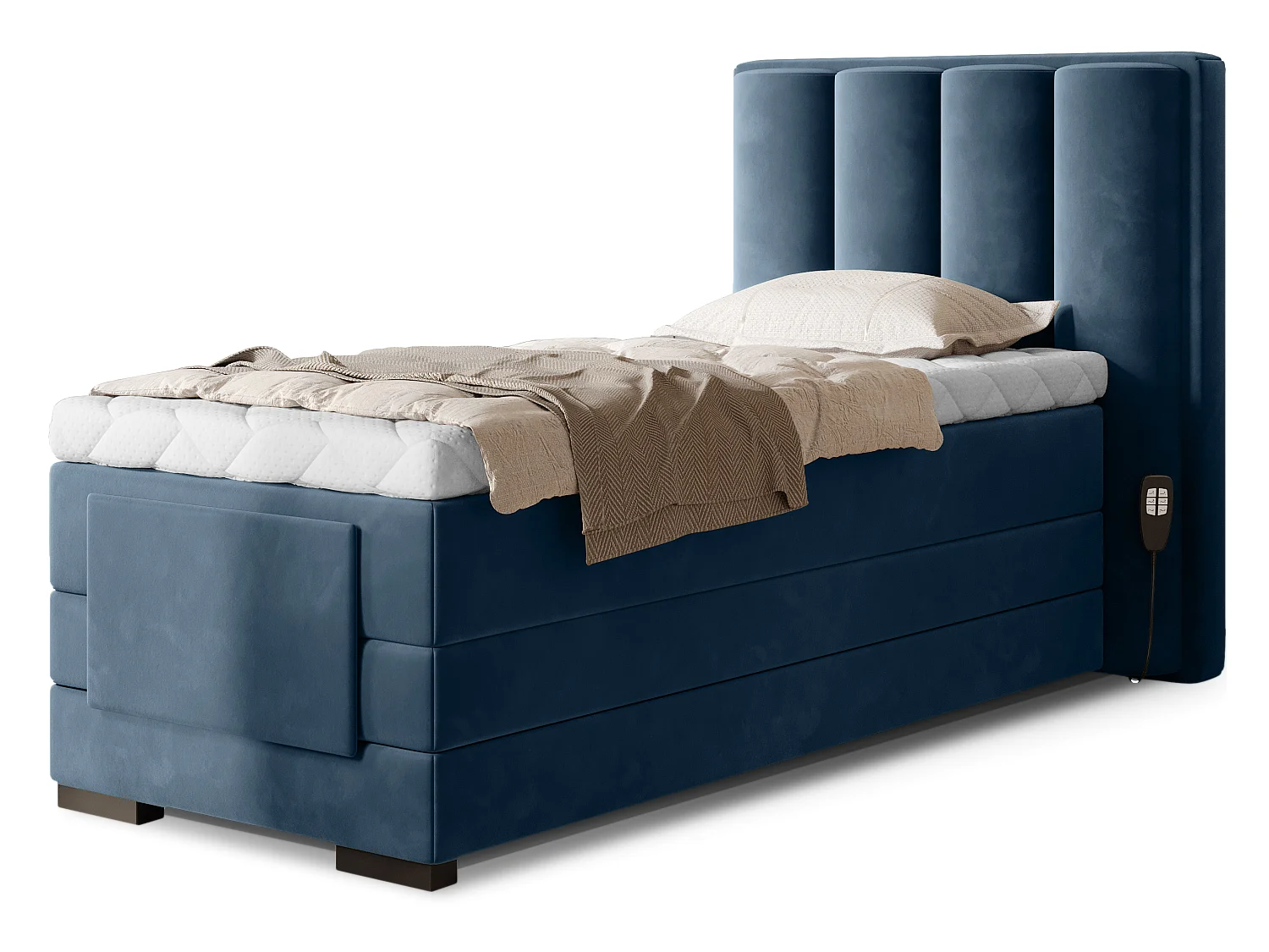 Boxspringbett  Theo-E  XS (90x200)/Matratze inklusive/Blau