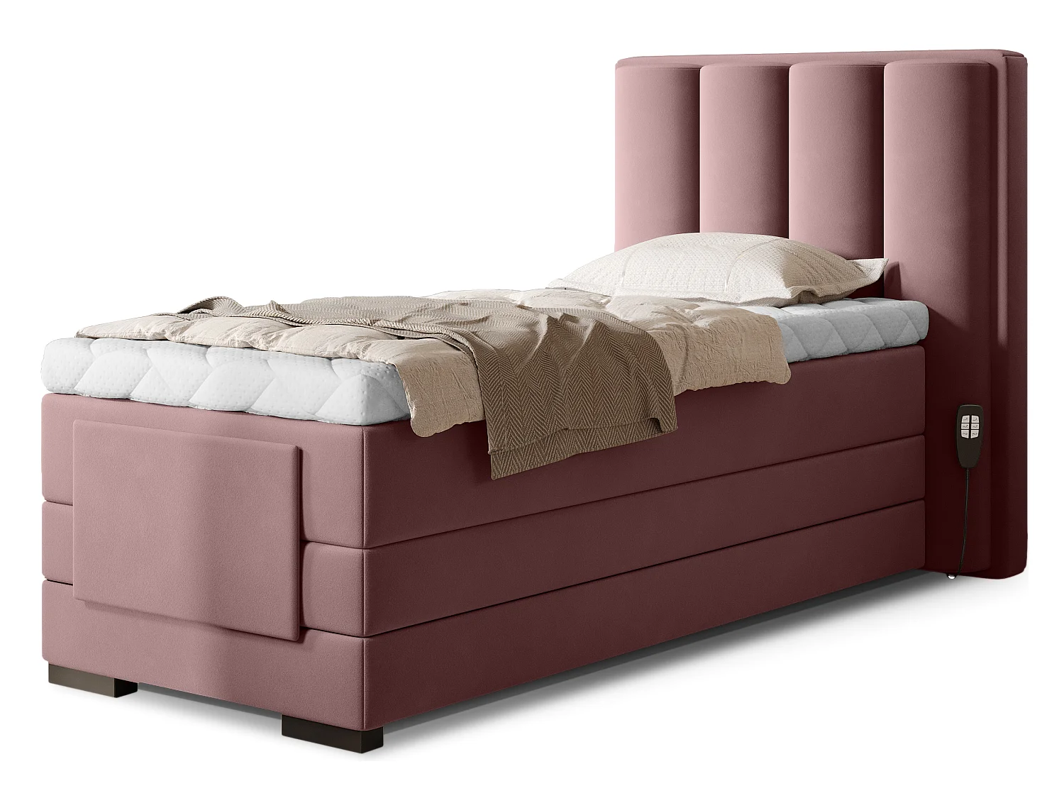 Boxspringbett  Theo-E  XS (90x200)/Matratze inklusive/Pink