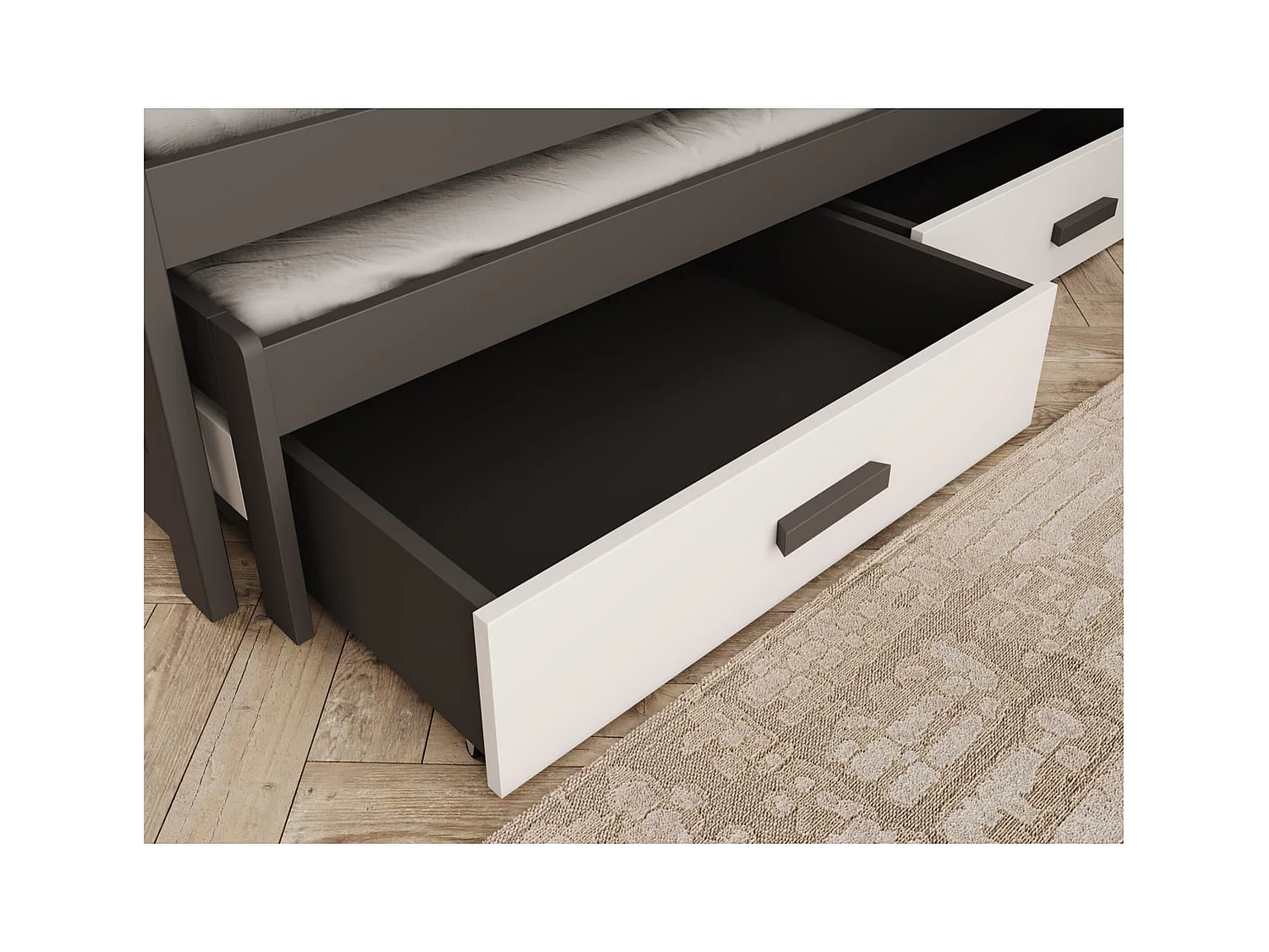 Lit Varis (90x200)/matelas inclus/anthracite