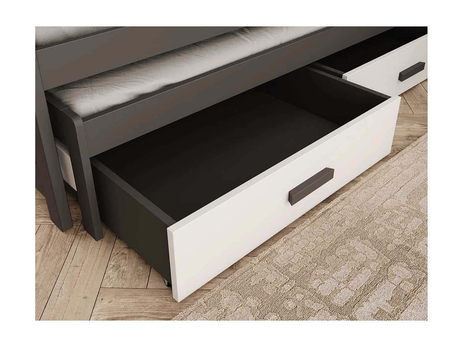 Lit Varis (90x200)/matelas inclus/anthracite