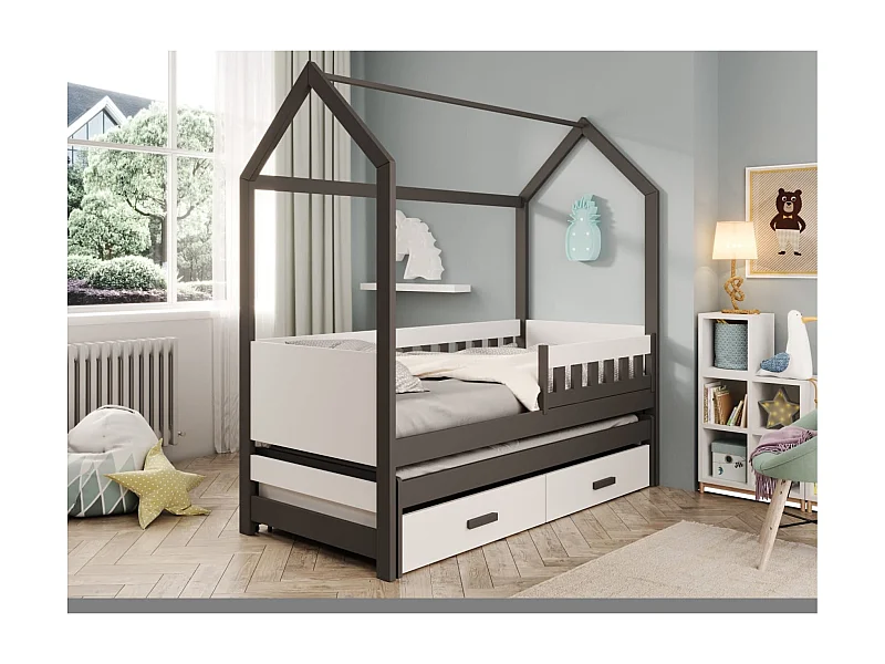 Letto Varis (90x200)/materasso incluso/antracite